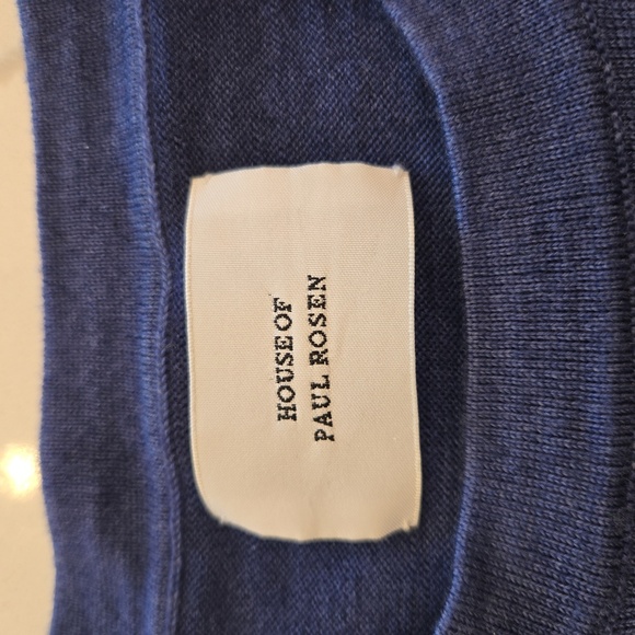 House Of Paul Rosen Wool Lightweight Crewneck Long Sleeve Sweater Blue Size Medi - Picture 7 of 10